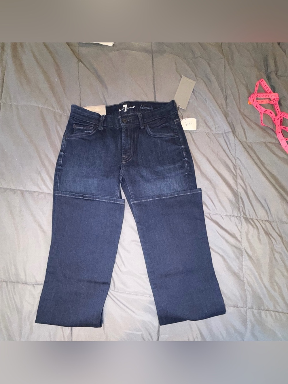 7 For All Mankind Kimmie Bootcut Jeans Size 27 Dark Wash NWT - Picture 2 of 11